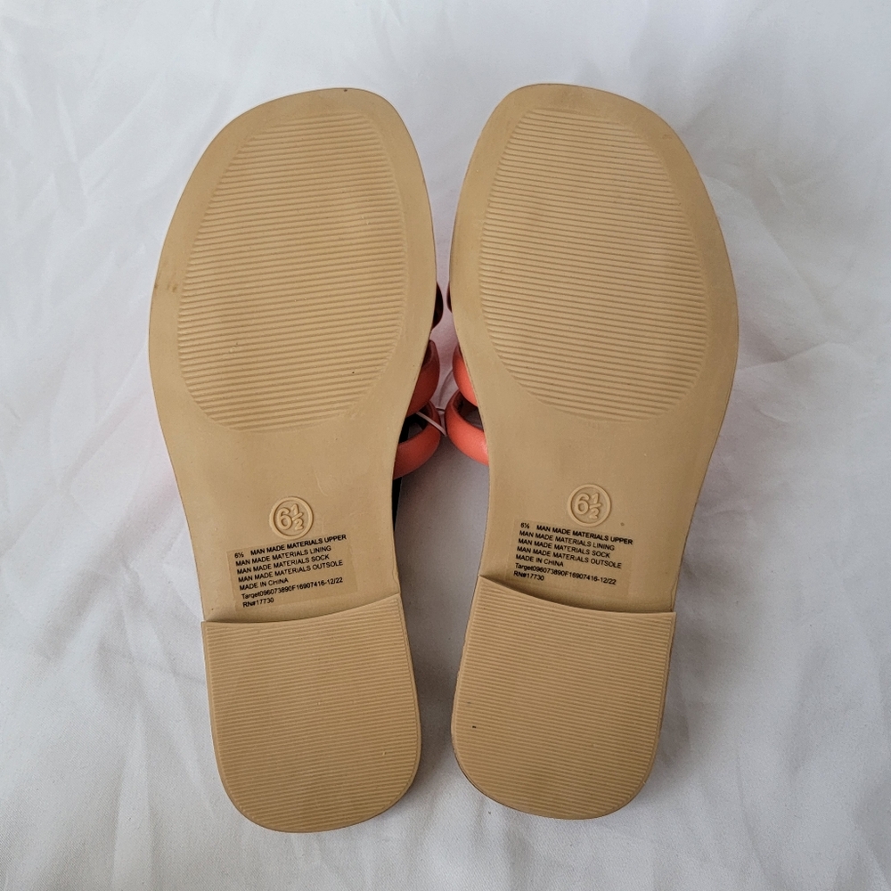 Universal Thread Rian Coral Orange Strappy Sandals - Picture 4 of 6